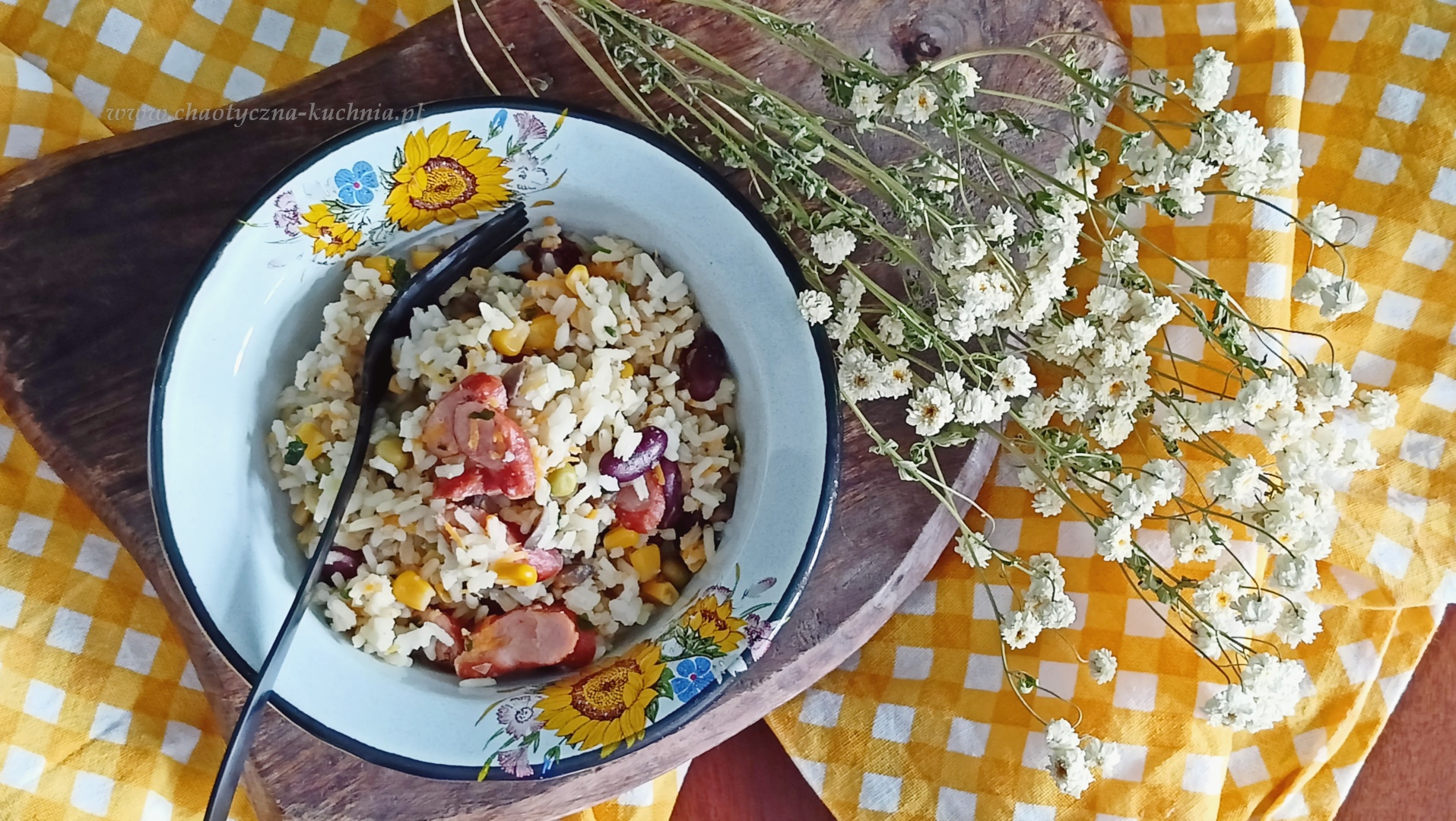 ryż z kiełbaskami i warzywami